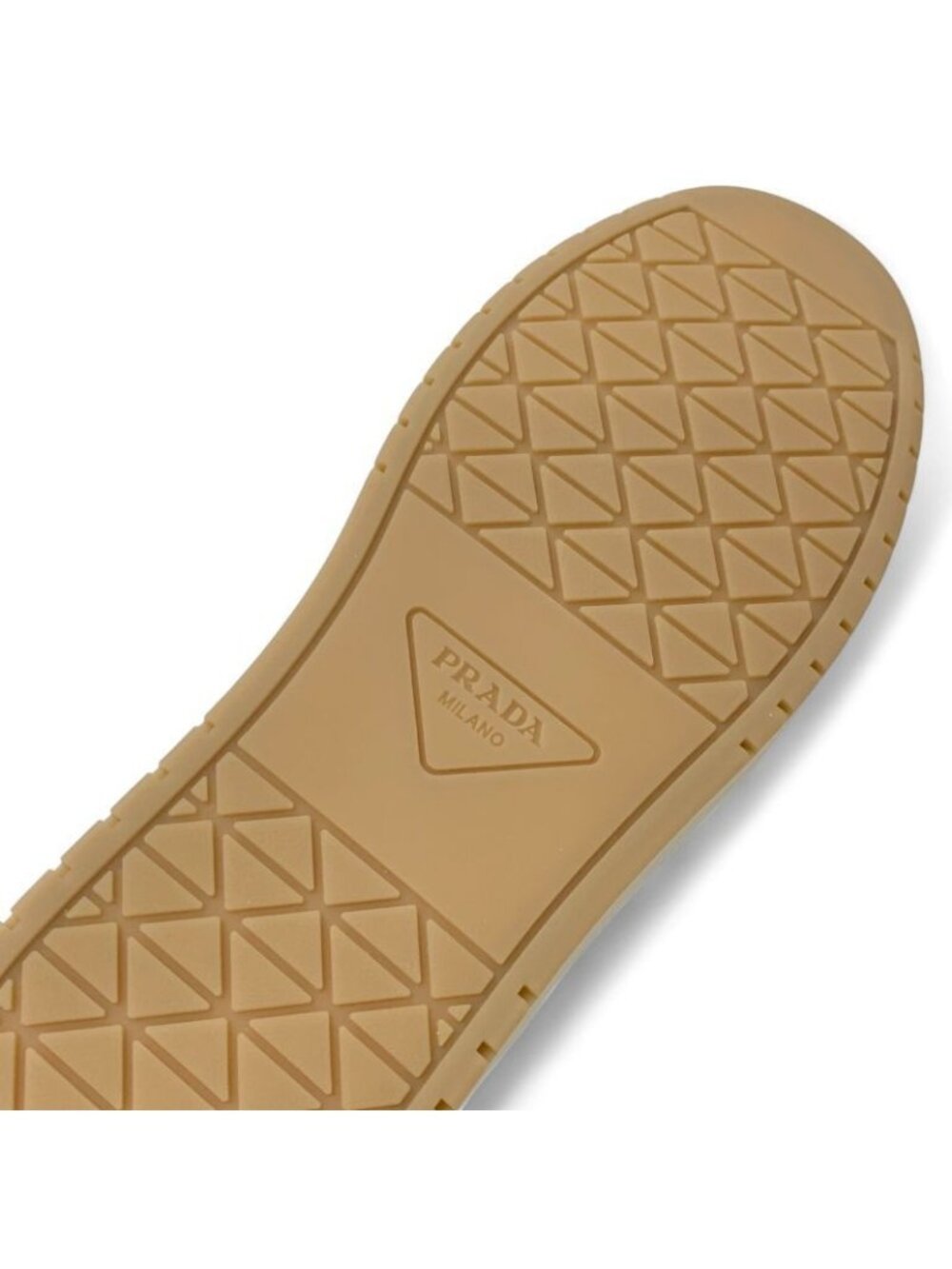 Prada Downtown Sneakers Shoes Delave Suede Beige Gold Logo - Picture 8 of 10